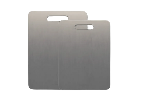 2ER SET EDELSTAHL-KÜCHENBRETT