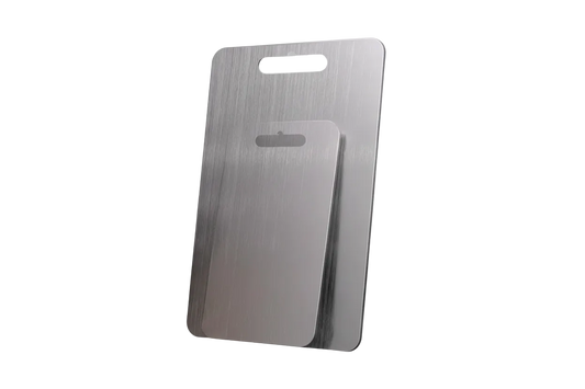 2ER SET EDELSTAHL-KÜCHENBRETT